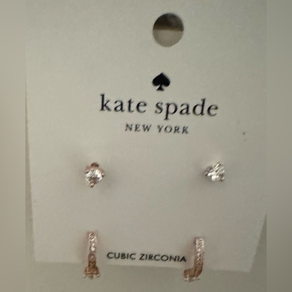 KATE SPADE NEW YORK  Tiny Twinkles Set Of 2 Stud & Huggie Hoop Earrings - New